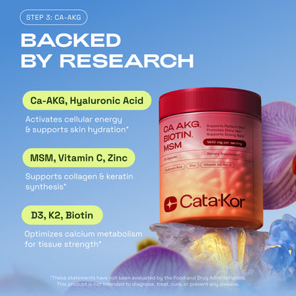 BUNDLE: Ultimate Longevity - NMN 1000 mg, Liposomal Glutathione 500 mg, CA AKG, Biotin, Hyaluronic Acid, MSM, Vitamin C