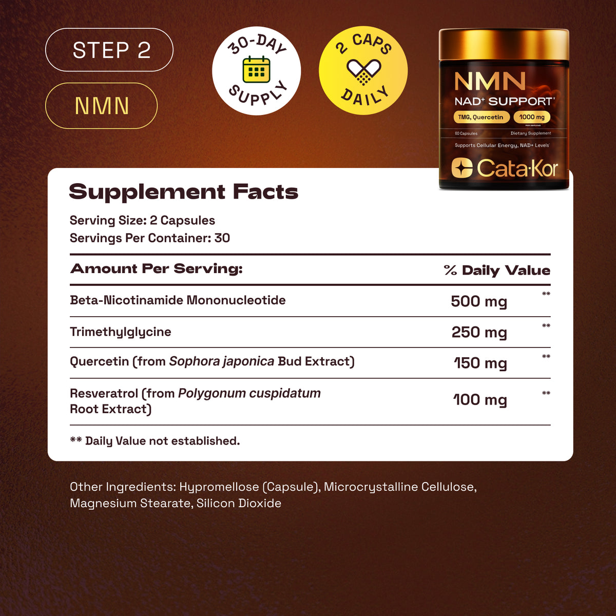 BUNDLE: Cellular Power Trio - NAD Advanced 500 mg, NMN 1000 mg, CA AKG 1000 mg - Resveratrol, TMG, MSM