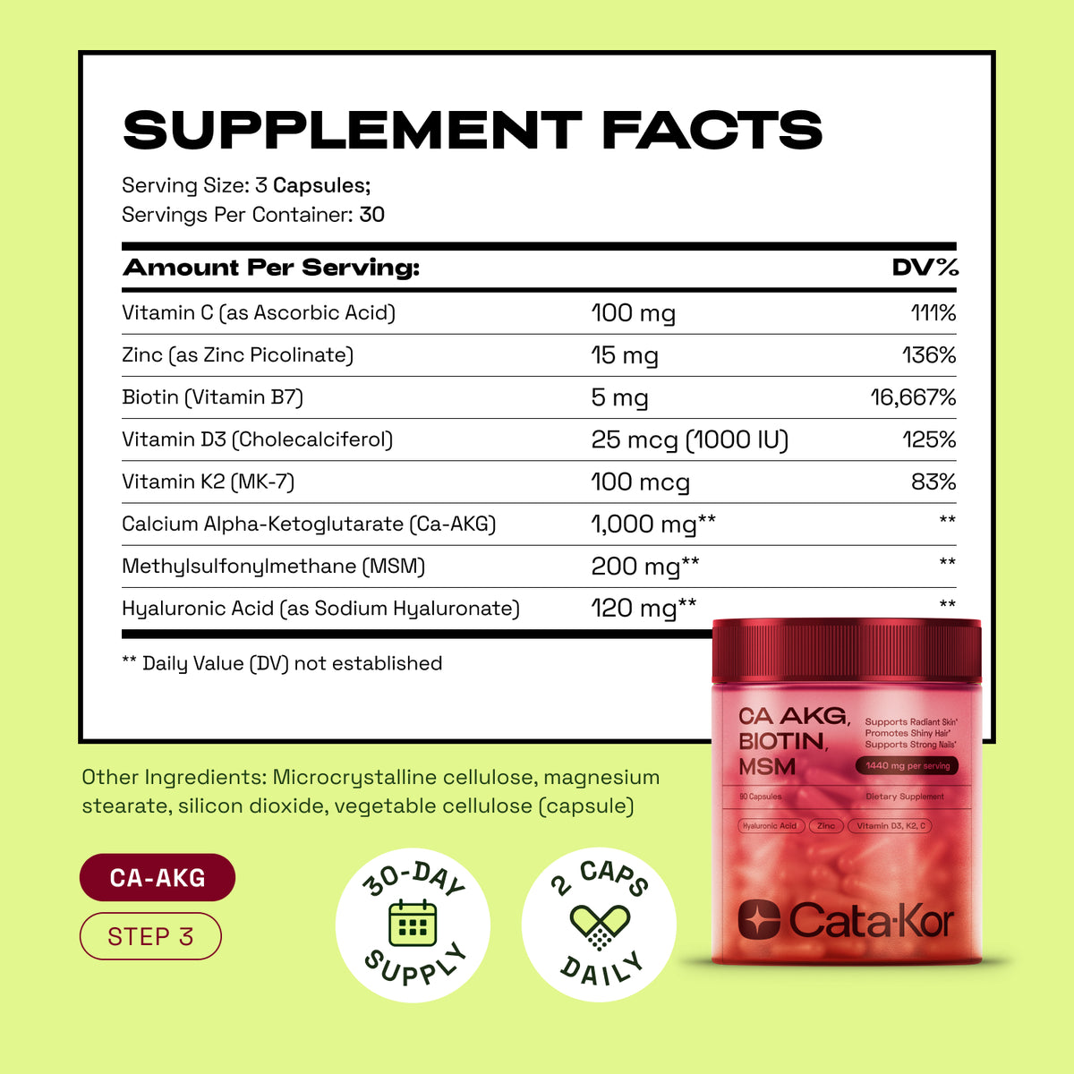 BUNDLE: Ultimate Longevity - NMN 1000 mg, Liposomal Glutathione 500 mg, CA AKG, Biotin, Hyaluronic Acid, MSM, Vitamin C