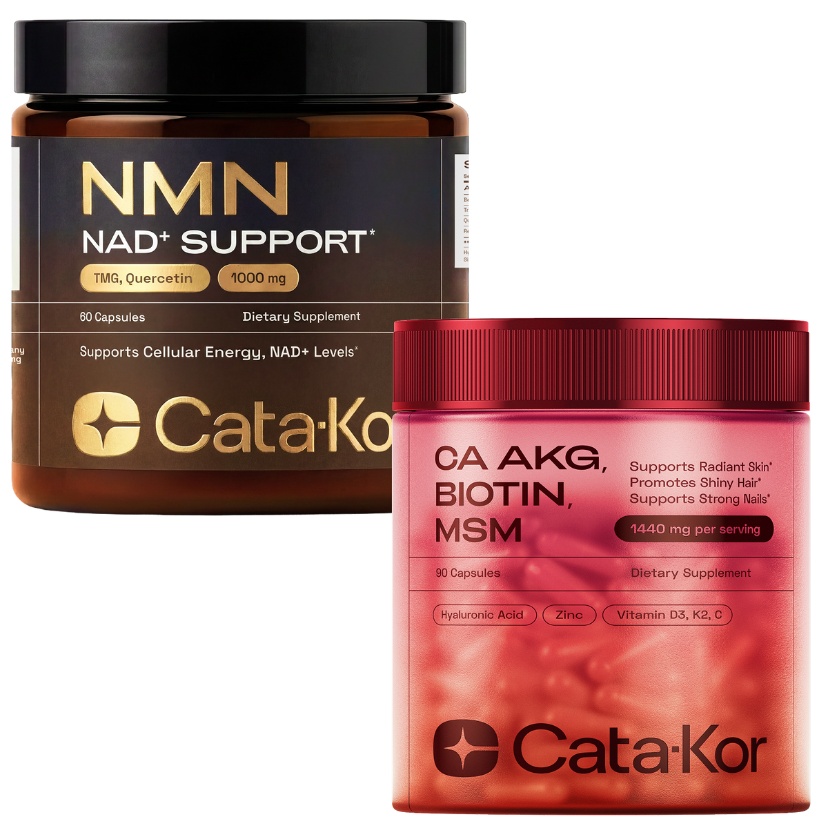 BUNDLE: Cata-Kor NMN Longevity Support & Beauty Blend (CA AKG, Hyaluronic Acid & Biotin)